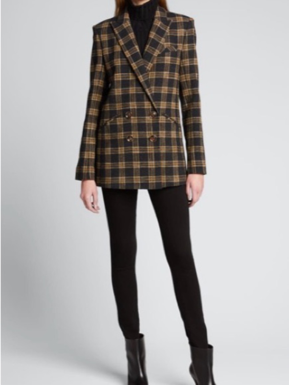 Veronica Beard Oria Dickey Jacket Black Natural Plaid NWT | Size 8
